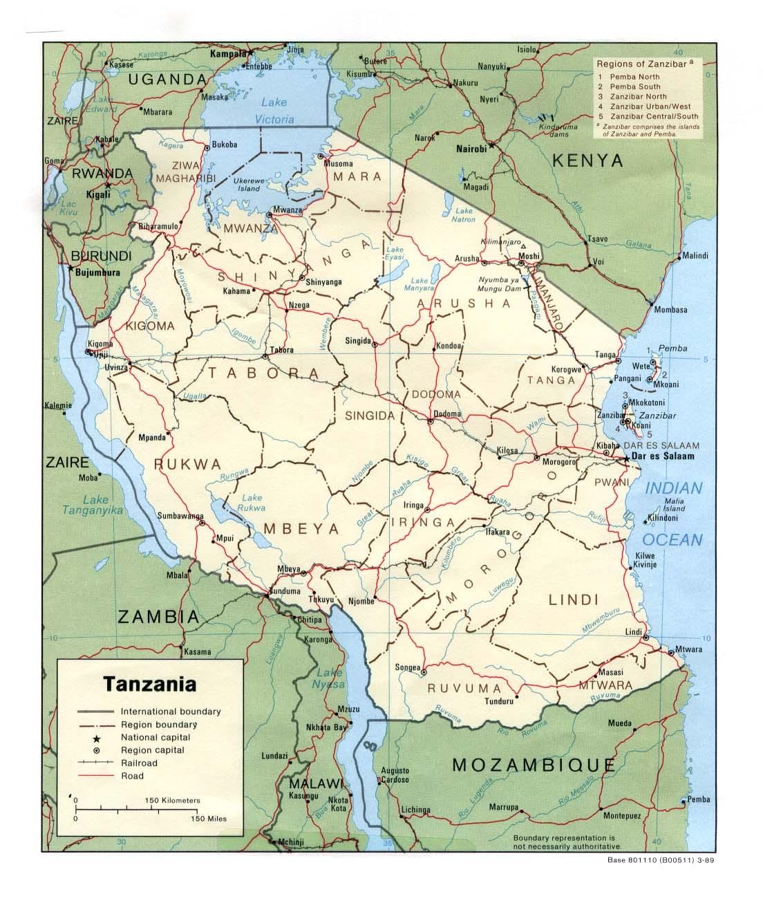 Карта историјских места у Танзанији