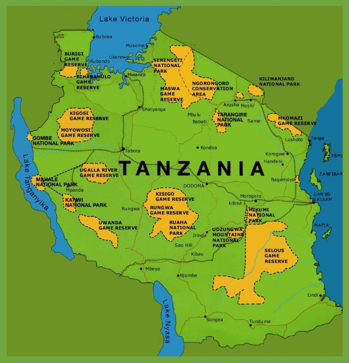 на мапи Танзанији