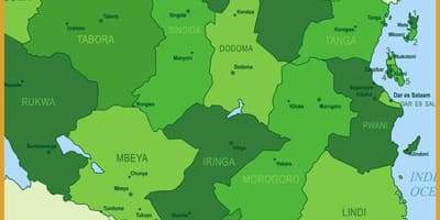 Карта вегетације Танзанији