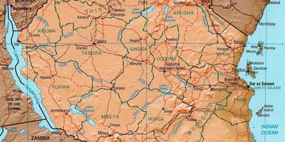 Географски Танзанији на мапи