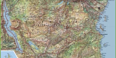 Детаљна мапа Танзанији